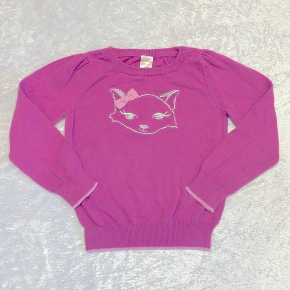 Gymboree Cat Cotton Sweater, Size S 5-6